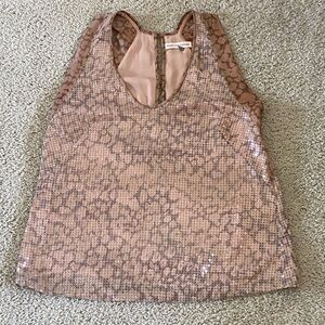 Rebecca Taylor Sequin Pink Tank Top Sleeveless